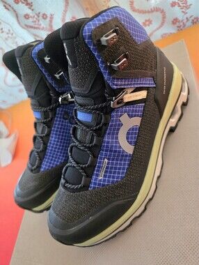 On Cloud- Womens Cloudalpine Waterproof Blue and Black Trail Hiking Boots